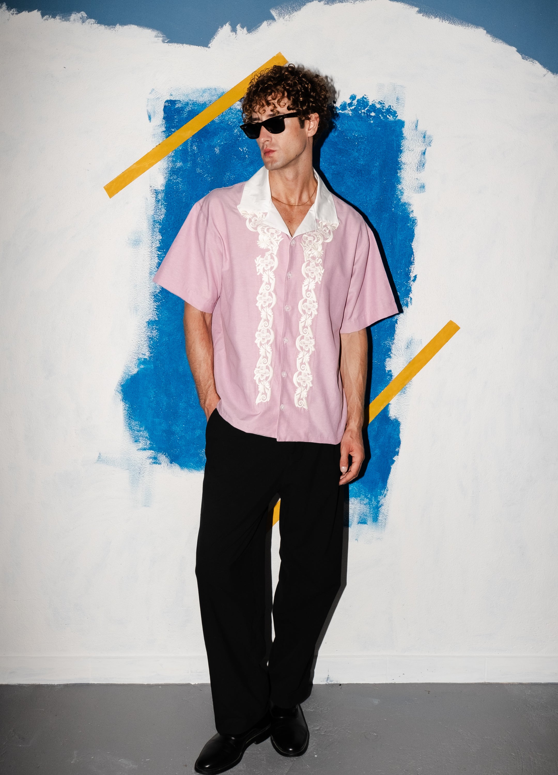 Unisex Embroidered Pink Shirt 010