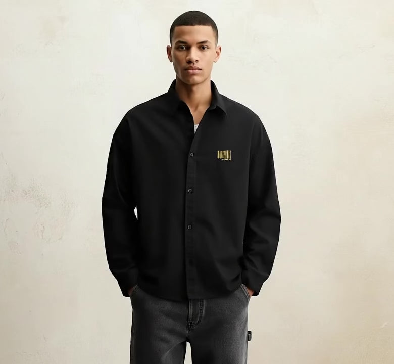 Black Note Unisex Siyah Gömlek