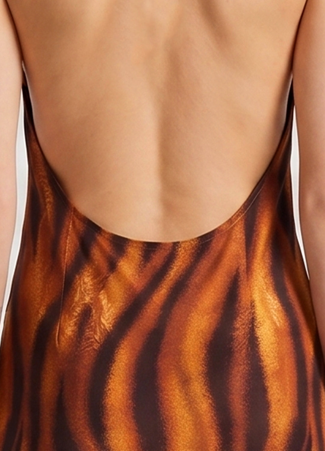Golden Ember Gown Sırt Dekolteli Pamuk Saten Maxi Elbise