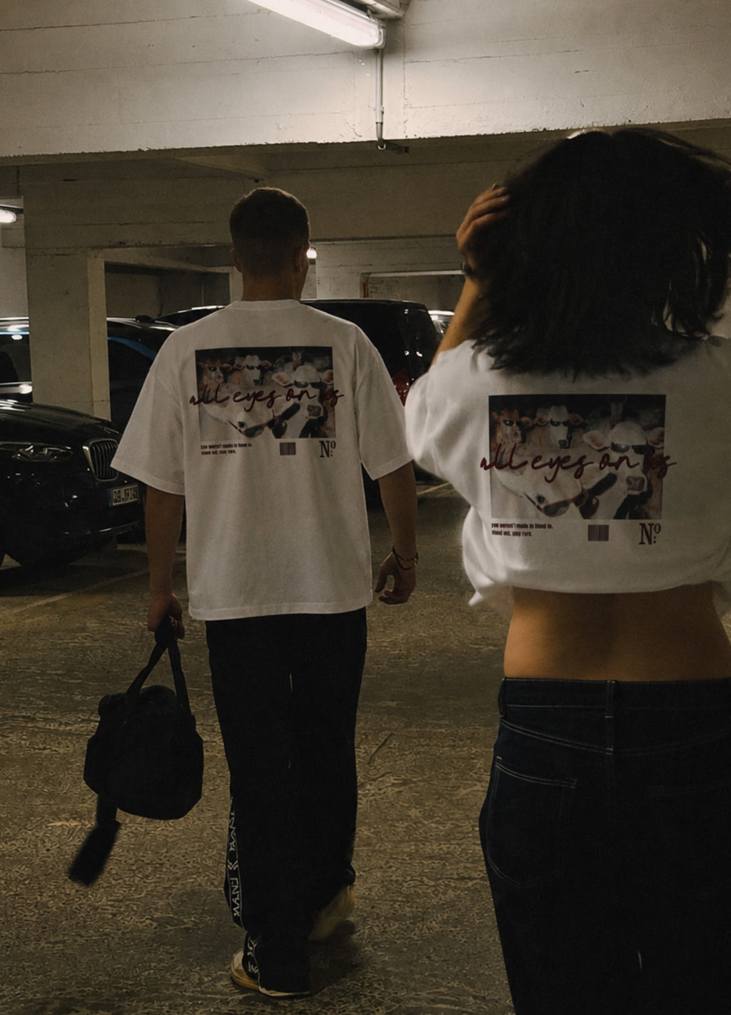 All Eyes On Us Baskılı Beyaz Regular T-Shirt
