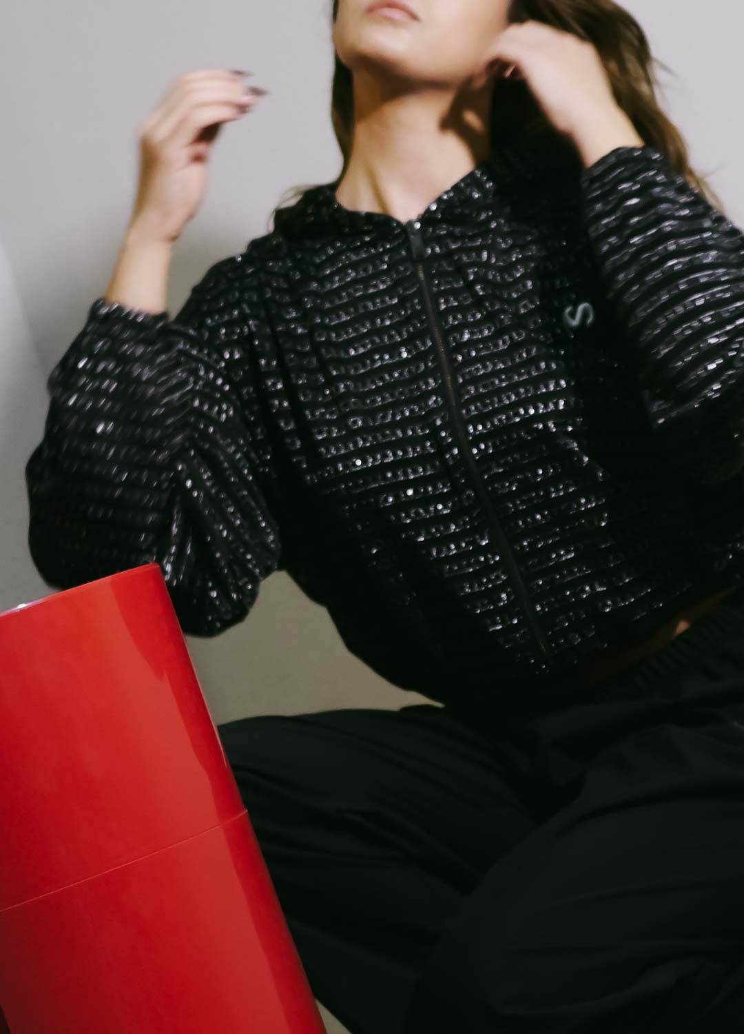 Icon Silver Fermuarlı Siyah Hırka