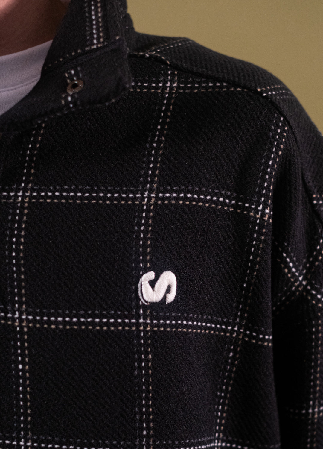 Unisex Charcoal High Collar Black Sweatshirt