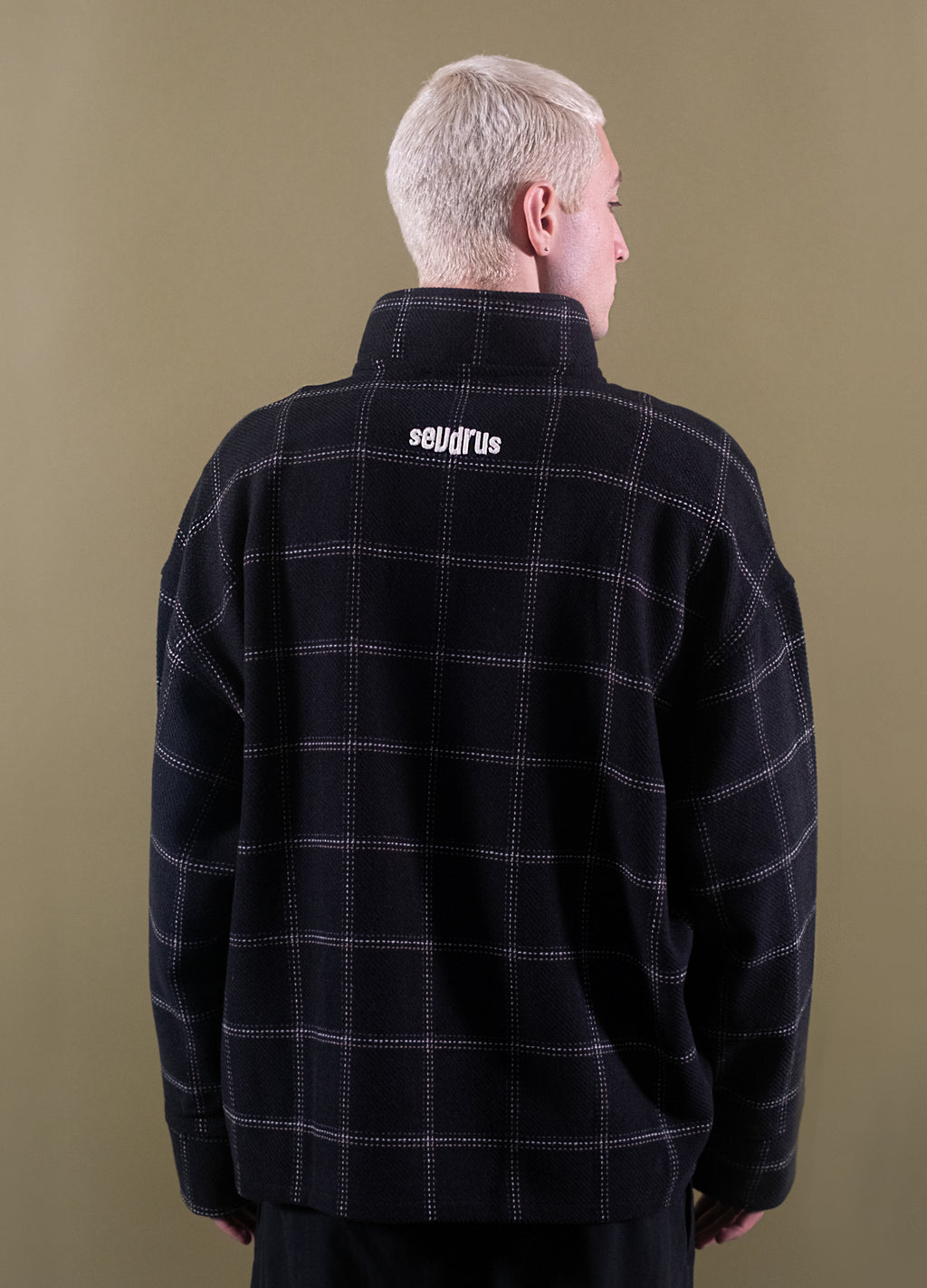 Unisex Charcoal High Collar Black Sweatshirt