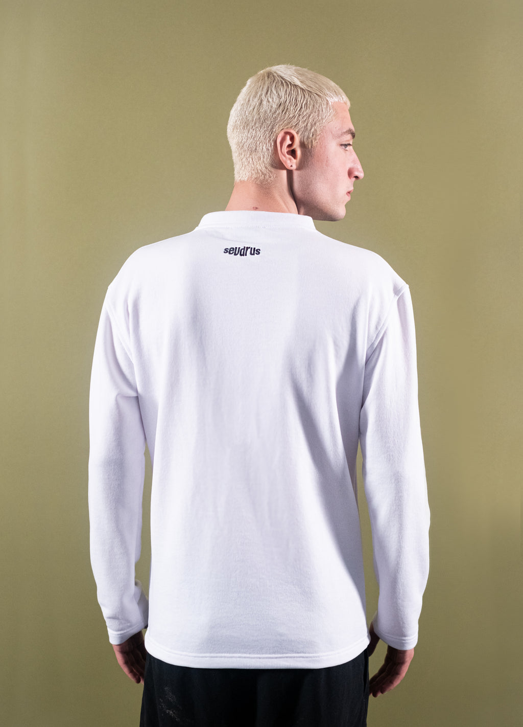 Unisex Cotton White Long Sleeve Tee