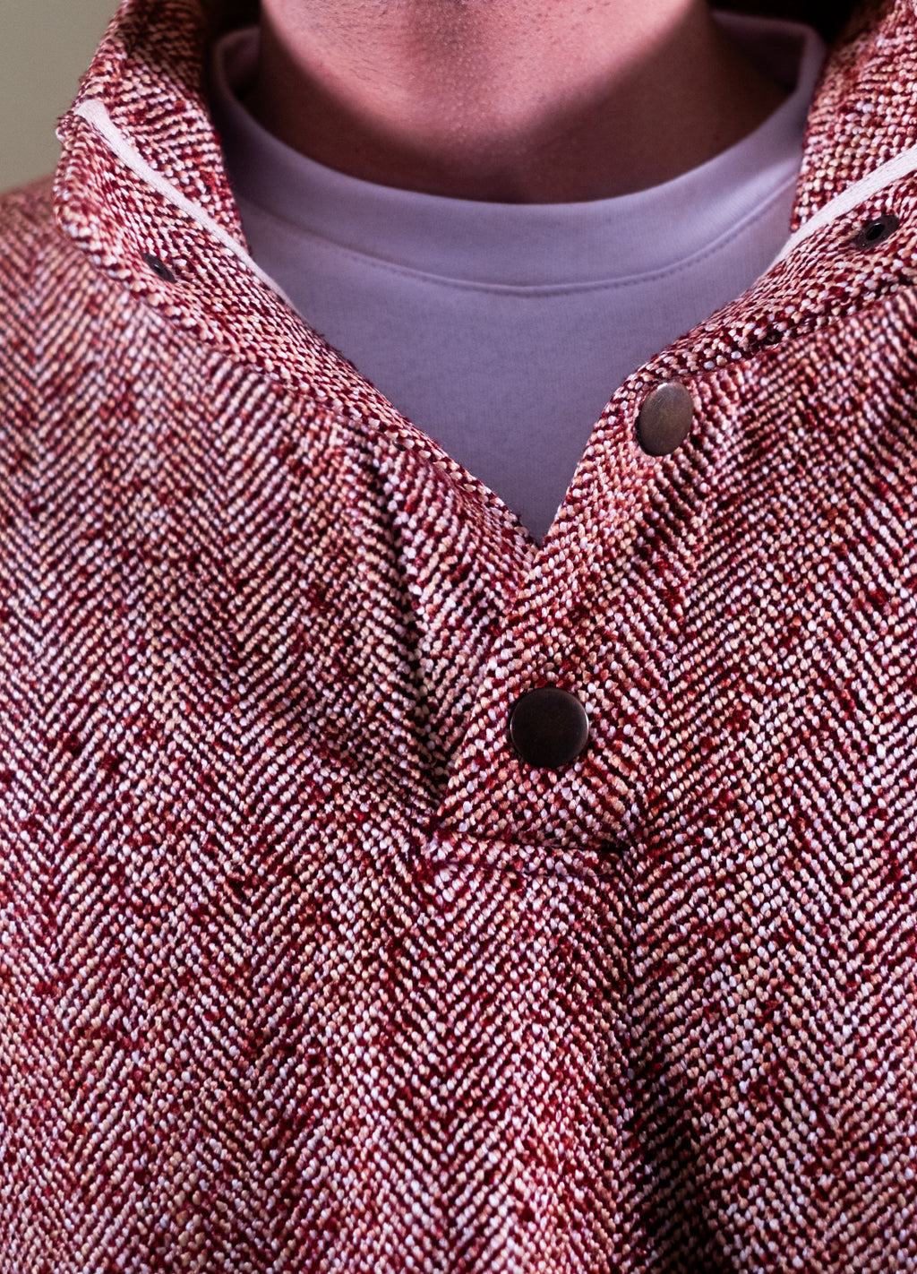 Unisex Garnet High Collar Wool Sweatshirt