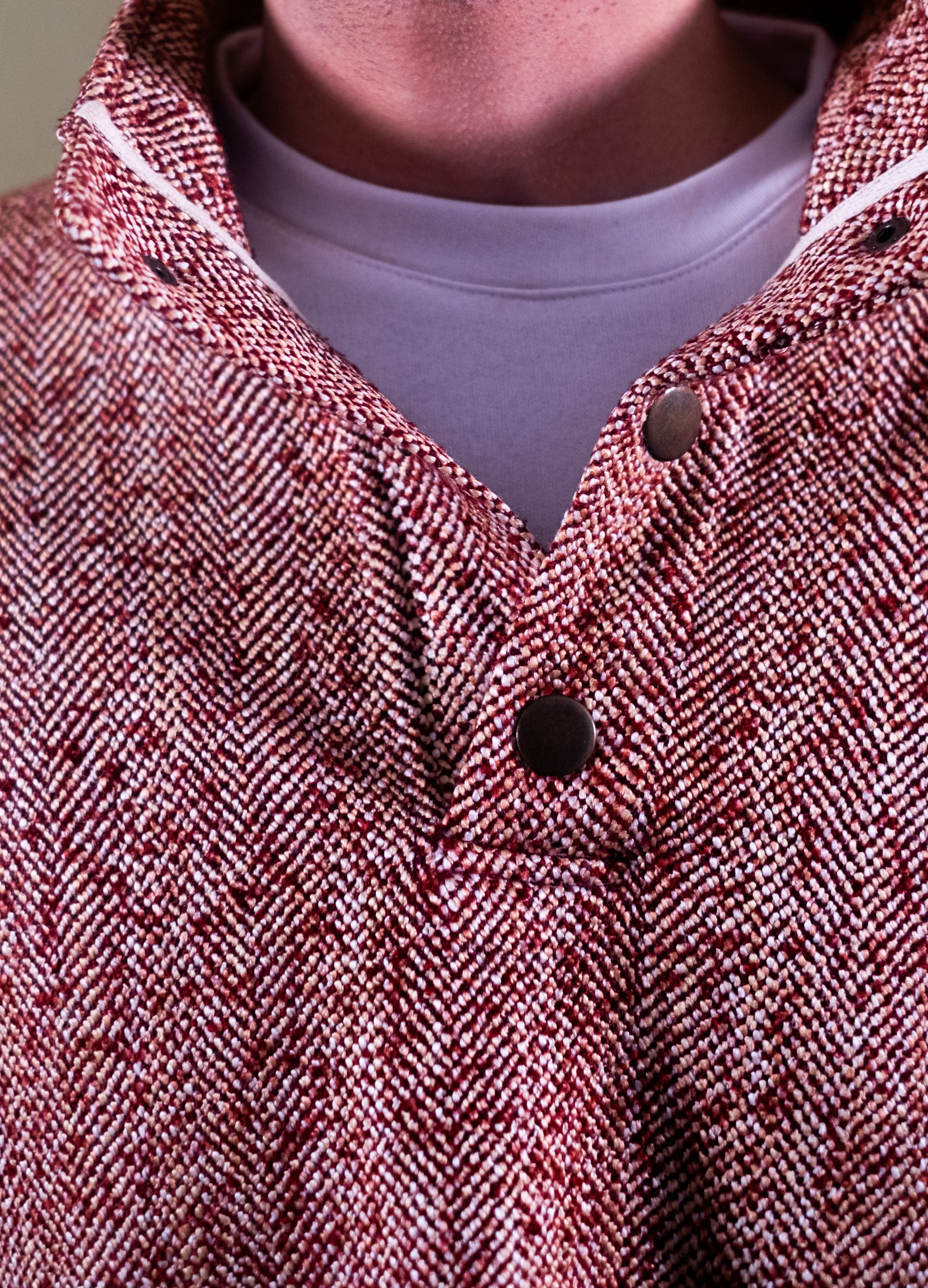 Unisex Garnet High Collar Wool Sweatshirt