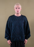 SAMPLE SALE - Unisex Monochrome Blue Nakışlı Sweatshirt
