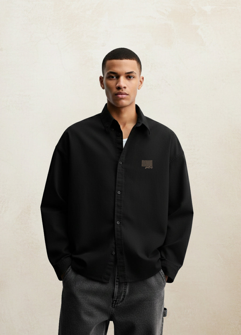 Black Note Unisex Siyah Gömlek