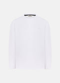 Unisex %100 Pamuk Beyaz Logo Nakışlı Long Sleeve Tee