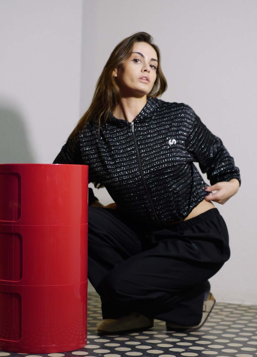 Icon Silver Fermuarlı Siyah Hırka