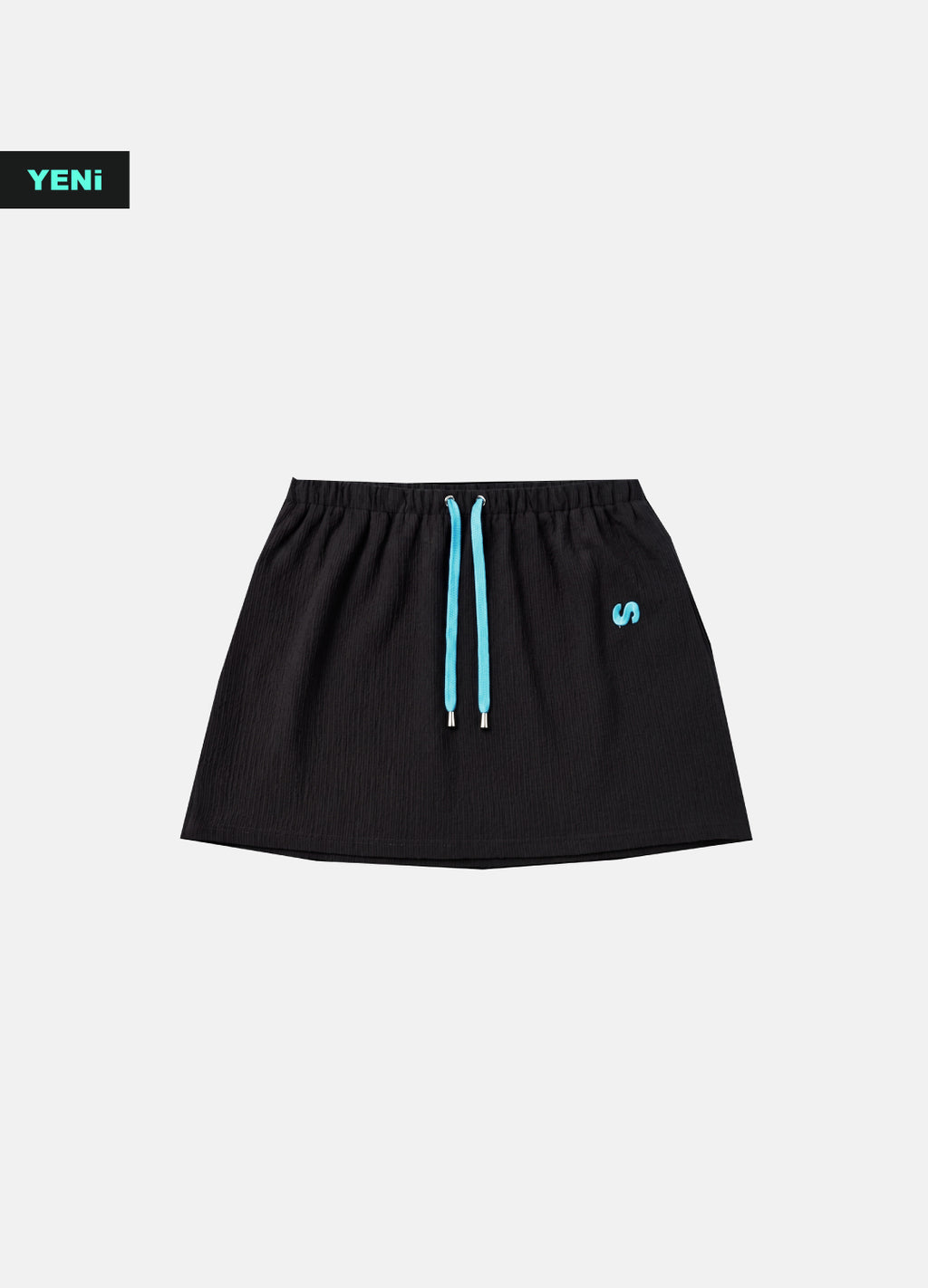 Lowkey Ocean Nakışlı Ayarlanabilir Bel Astarlı Mini Etek