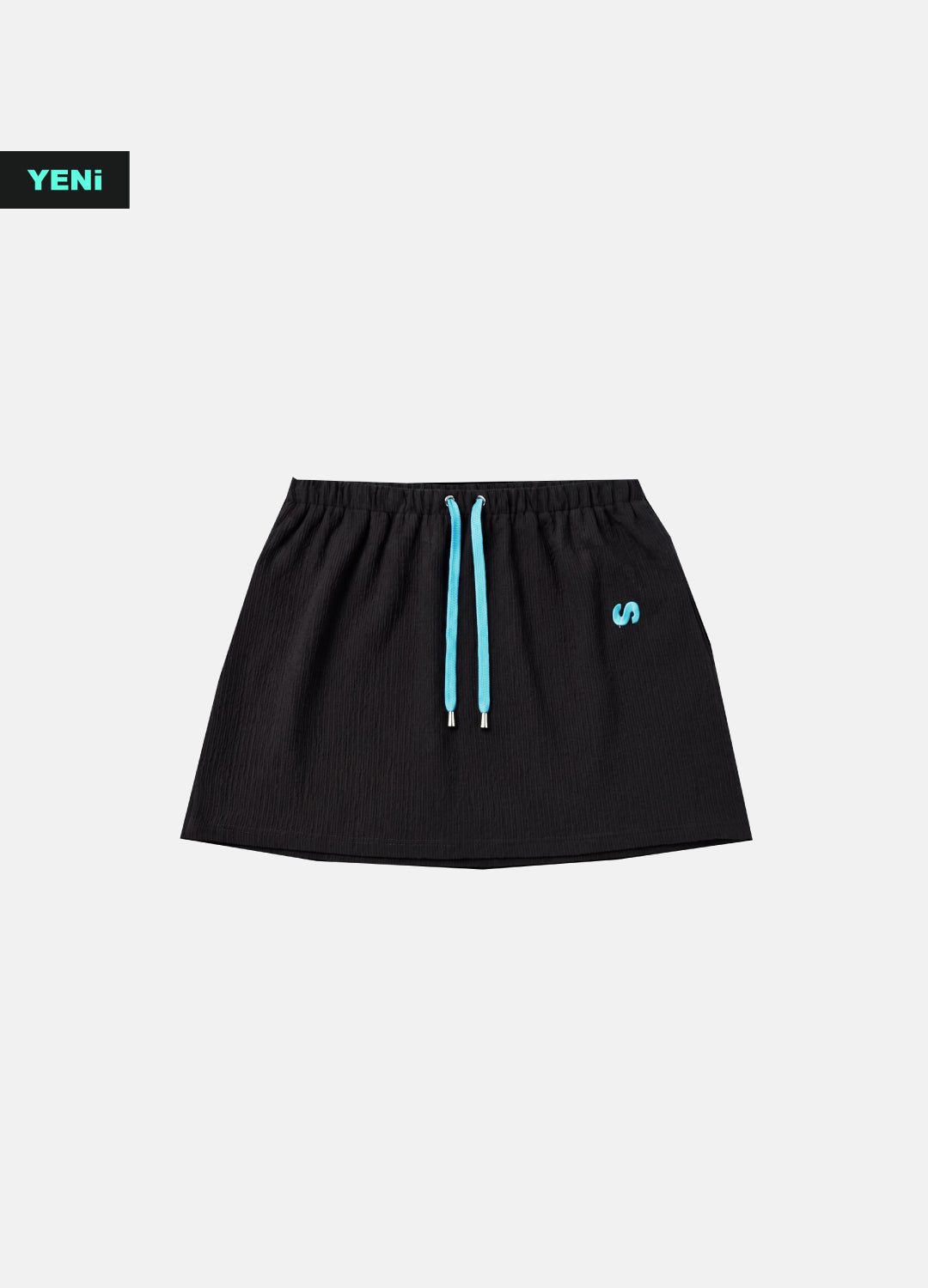 Lowkey Ocean Nakışlı Ayarlanabilir Bel Astarlı Mini Etek