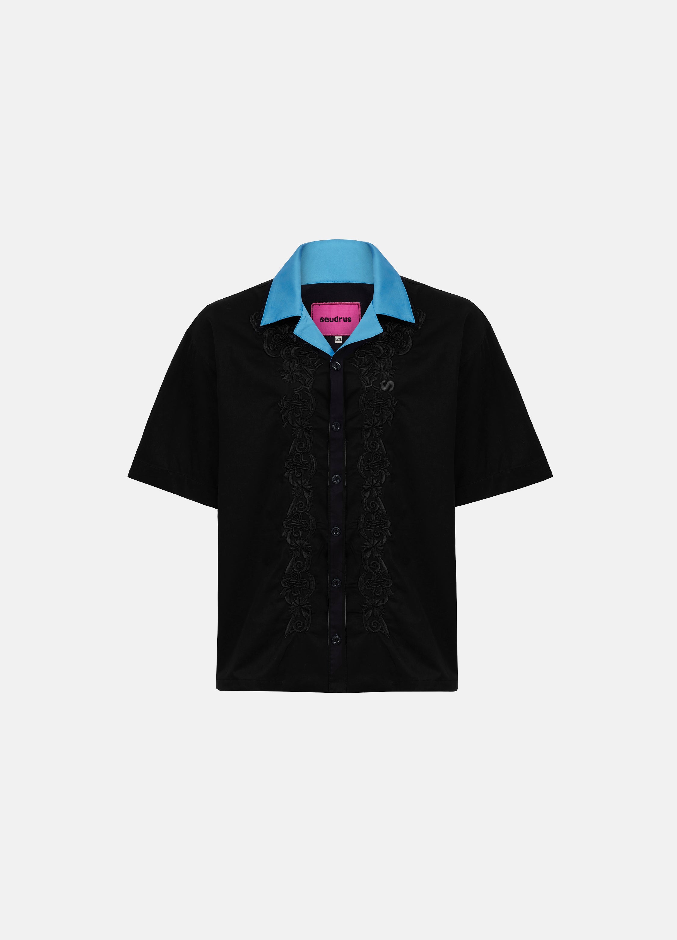 Unisex Embroidered Black Shirt 012