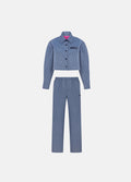 Starry Crop Gömlek ve Sweatpant 2'li Takım