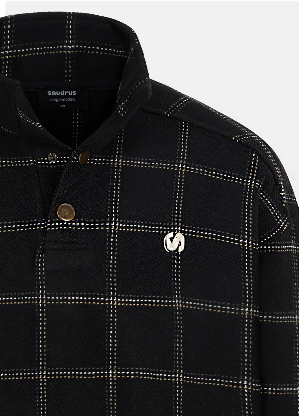 Unisex Charcoal High Collar Black Sweatshirt