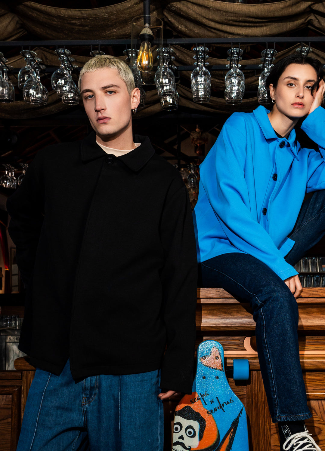 Unisex Black Jacket Scops x Sevdrus Collar