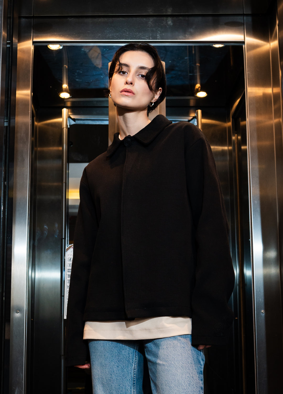 Unisex Black Jacket Scops x Sevdrus Collar