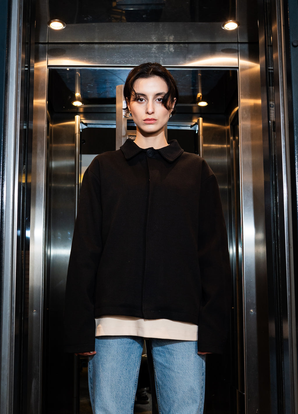 Unisex Black Jacket Scops x Sevdrus Collar