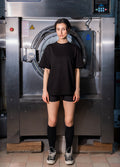 SAMPLE SALE - Unisex Siyah T-shirt Turuncu Nakışlı Scops x Sevdrus Collab