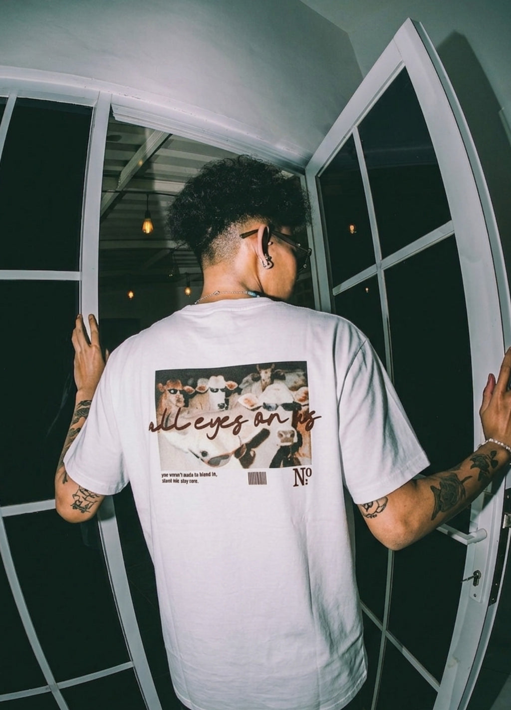 All Eyes On Us Baskılı Beyaz Regular T-Shirt