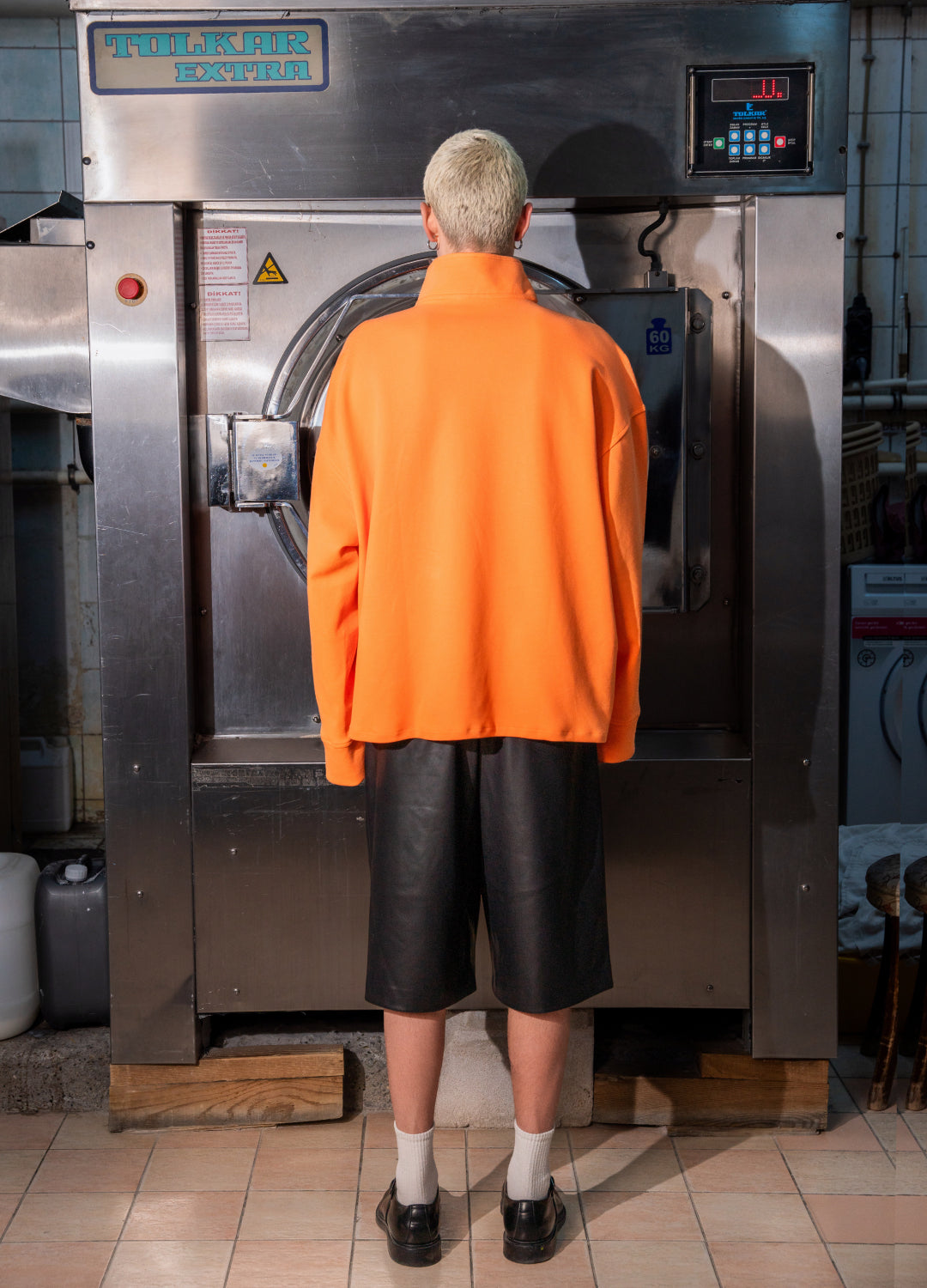 Unisex Orange High Collar Sweatshirt Scops x Sevdrus Collab