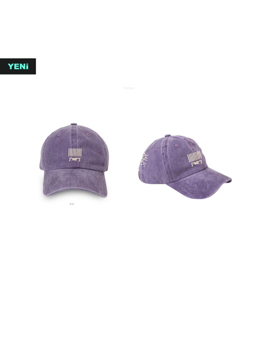 PRE ORDER - Barcode s*vdr*s Nakışlı Yıkamalı Lila Unisex Şapka