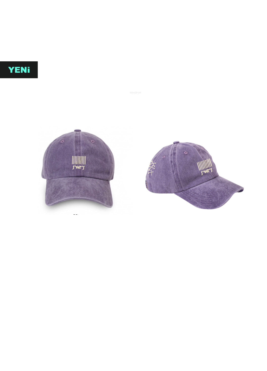 PRE ORDER - Barcode s*vdr*s Nakışlı Yıkamalı Lila Unisex Şapka