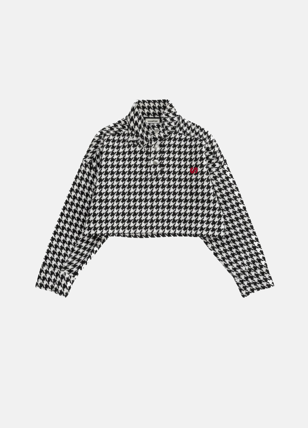 Shadow Ace High Collar Wool Crop Sweatshirt